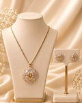 Golden Champagne Snowflake Jewelry Set