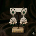 Emerald Filigree Jhumka Earrings