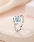 Sky Blue Floral adjustable Ring