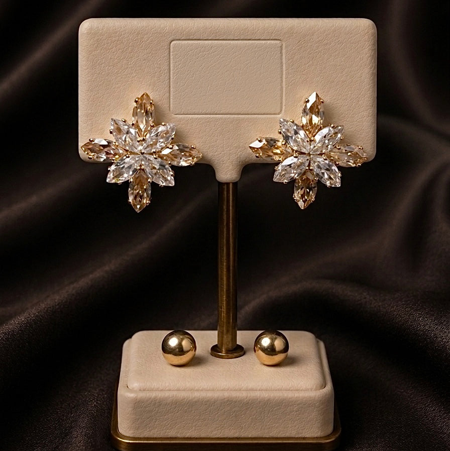 Elora Crystal Starburst Stud Earrings