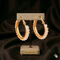 Crystal-Studded Golden Hoop Earrings